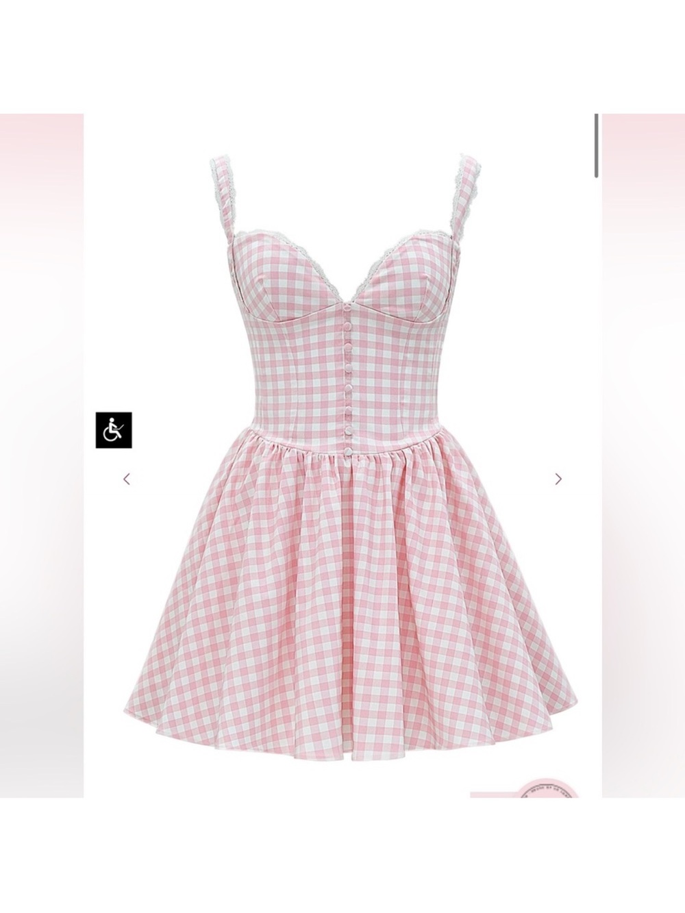 House of CB Strawberry Shortcake Brigitte Gingham Mini Dress Size Small A-C Cup - Picture 4 of 12